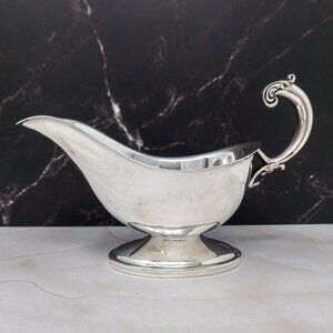 Antique Sterling Silver Gravy Boat by Boardman & Co. — 270g Solid Silver, Pedest